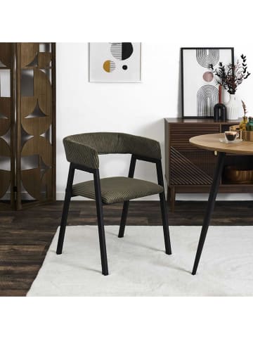 THE HOME DECO FACTORY Fotele (2 szt.) "Scott" w kolorze khaki - 51,5 x 71,5 x 50,5 cm