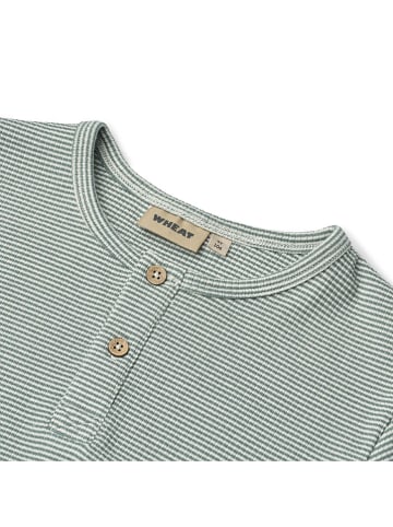 Wheat Shirt "Lumi" in Grün/ Weiß