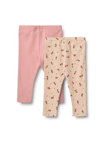 Wheat Legginsy (2 pary) "Jules" w kolorze jasnoróżowo-beżowym