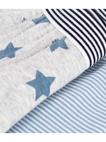 PETIT BATEAU 2er-Set: Boxershorts in Grau/ Hellblau