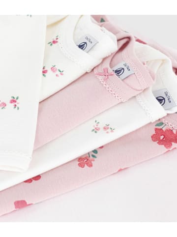 PETIT BATEAU 5er-Set: Bodys in Weiß/ Rosa