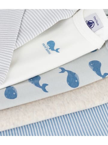 PETIT BATEAU 5er-Set: Bodys in Weiß/ Hellblau/ Beige