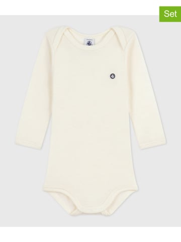 PETIT BATEAU 3er-Set: Bodys in Creme