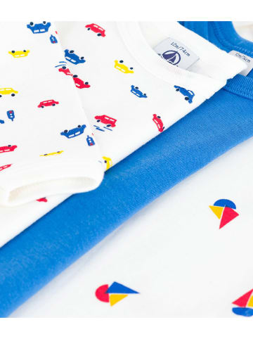 PETIT BATEAU 3er-Set: Bodys in Weiß/ Blau