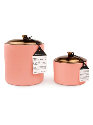 Paddywax Geurkaars "Hygge - Rosewood + Patchouli'' lichtroze - 141 g