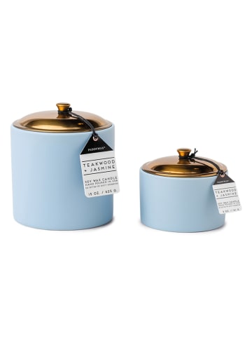 Paddywax Duftkerze "Hygge - Teakwood + Jasmine'' in Hellblau - 141 g