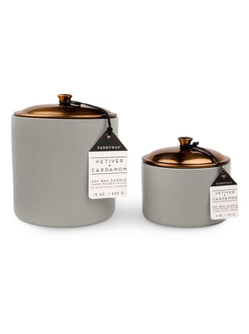 Paddywax Geurkaars "Hygge - Vetiver + Cardamom'' lichtgrijs - 425 g