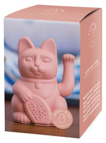 Donkey Figurka dekoracyjna "Lucky Cat" w kolorze jasnoróżowym - 10,5 x 15 x 8,5 cm