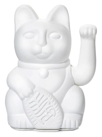 Donkey Figurka dekoracyjna "Lucky Cat" w kolorze białym - 10,5 x 15 x 8,5 cm