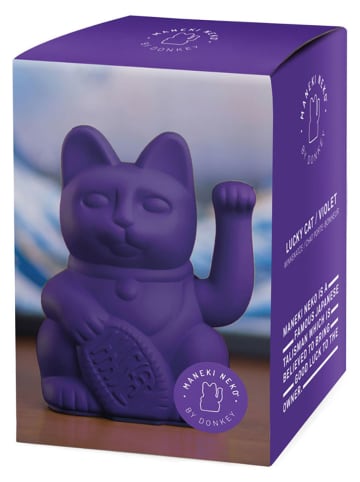 Donkey Dekofigur ''Lucky Cat'' in Violett - (B)10,5 x (H)15 x (T)8,5 cm
