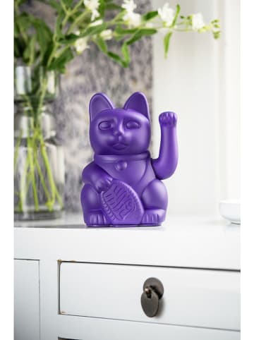 Donkey Figurka dekoracyjna "Lucky Cat" w kolorze fioletowym - 10,5 x 15 x 8,5 cm