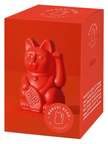 Donkey Dekofigur ''Lucky Cat Mini'' in Rot - (B)6,7 x (H)9,8 x (T)5,2 cm