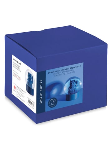 Donkey Sneeuwbol "Lucky Cat" blauw - (B)10 x (H)11,3 x (D)10 cm