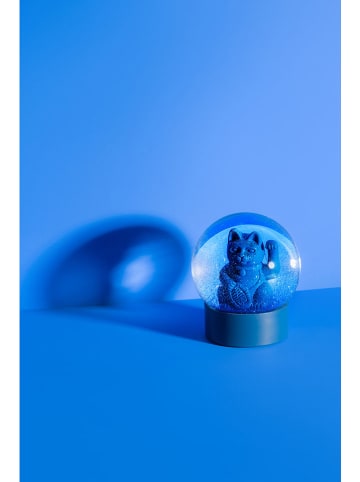 Donkey Kula śnieżna "Lucky Cat" w kolorze niebieskim - 10 x 11,3 x 10 cm