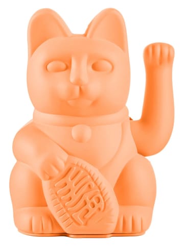 Donkey Figurka dekoracyjna "Lucky Cat" w kolorze brzoskwiniowym - 10,5 x 15 x 8,5 cm