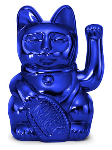 Donkey Figurka dekoracyjna "Lucky Cat Cosmic" w kolorze niebieskim - 10,5 x 15 x 8,5 cm