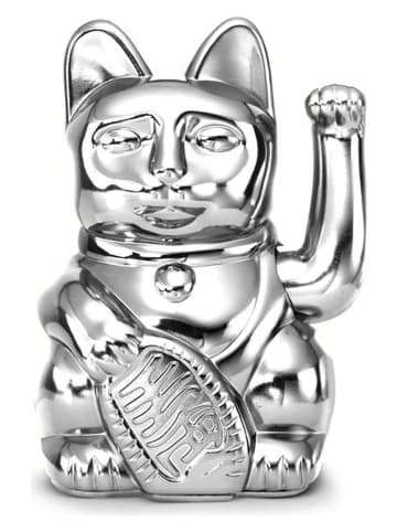 Donkey Figurka dekoracyjna "Lucky Cat Cosmic" w kolorze srebrnym - 10,5 x 15 x 8,5 cm