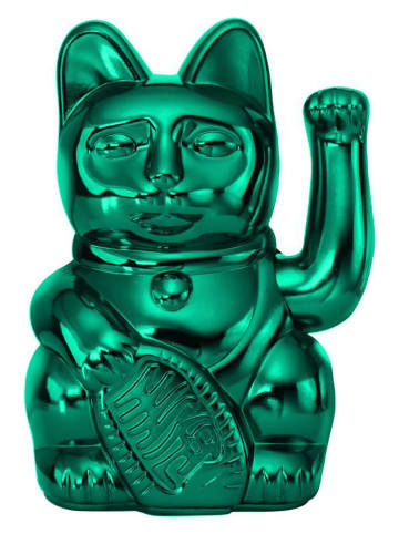Donkey Figurka dekoracyjna "Lucky Cat Cosmic" w kolorze zielonym - 10,5 x 15 x 8,5 cm