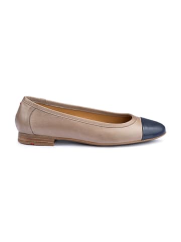 LLOYD Leder-Ballerinas in Beige/ Dunkelblau
