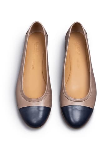 LLOYD Leder-Ballerinas in Beige/ Dunkelblau