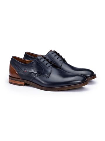 LLOYD Leder-Schnürschuhe "Domino" in Dunkelblau/ Hellbraun