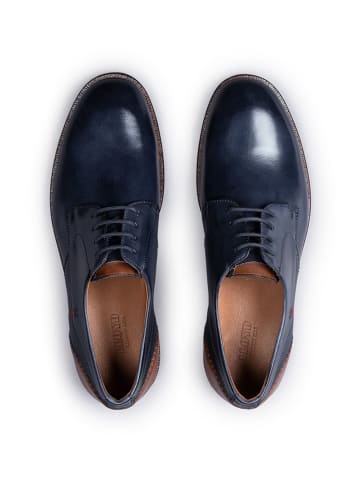 LLOYD Leder-Schnürschuhe "Domino" in Dunkelblau/ Hellbraun