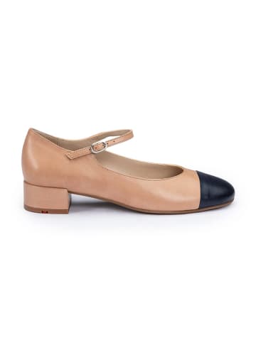 LLOYD Leder-Ballerinas in Beige/ Dunkelblau