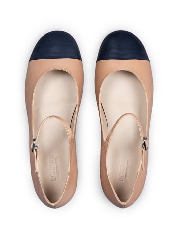 LLOYD Leder-Ballerinas in Beige/ Dunkelblau