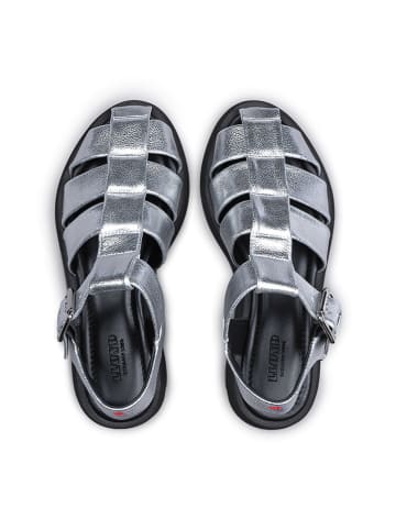 LLOYD Leder-Halbsandalen in Silber
