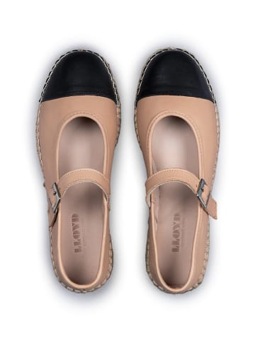 LLOYD Leder-Espandrilles in Beige/ Schwarz