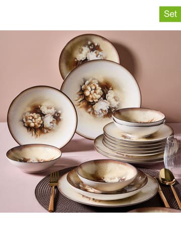 Hermia 26tlg. Kombiservice in Weiß/ Braun