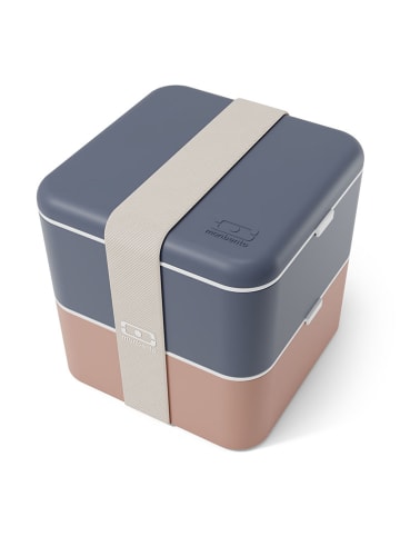 Monbento Lunchbox "Square" blauw/lichtroze - 1,7 l