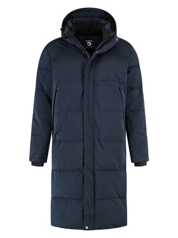 TRAVELIN' Doorgestikte mantel "Kalmar" donkerblauw