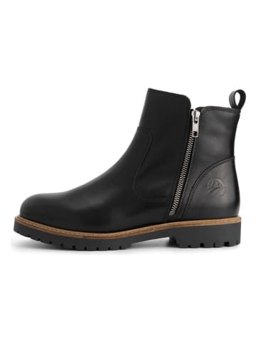 TRAVELIN' Leder-Ankle-Boots "Karup" in Schwarz