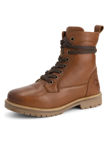 TRAVELIN' Leder-Boots "Kongsmark" in Hellbraun