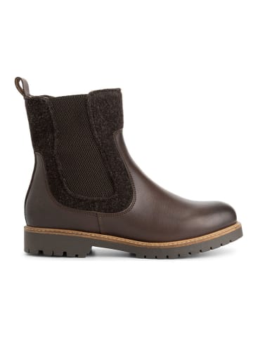 TRAVELIN' Leder-Chelsea-Boots "Okstindal" in Braun