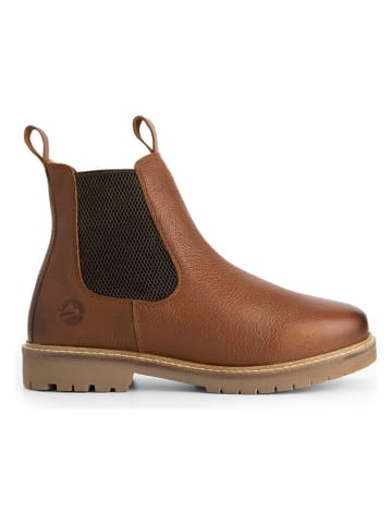 TRAVELIN' Leder-Chelsea-Boots "Romstad" in Hellbraun