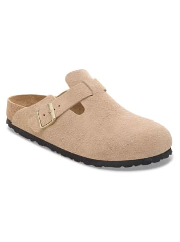 Birkenstock Leder-Clogs "Boston" in Sand