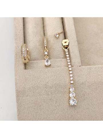 Nakkash 3tlg. Set: vergold. Ohrringe mit Edelsteinen