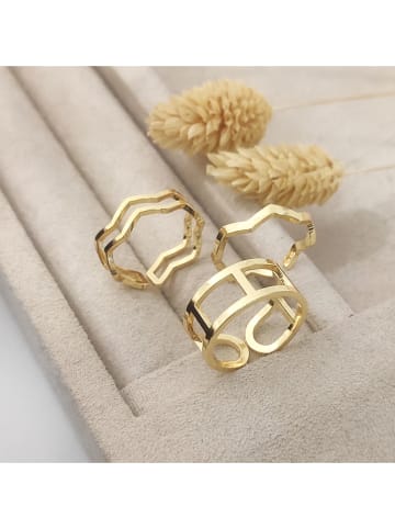 Nakkash 3-delige set: vergulde ringen