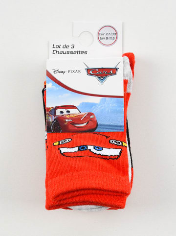 Disney Cars 3er-Set: Socken "Cars" in Hellgrau/ Rot/ Schwarz