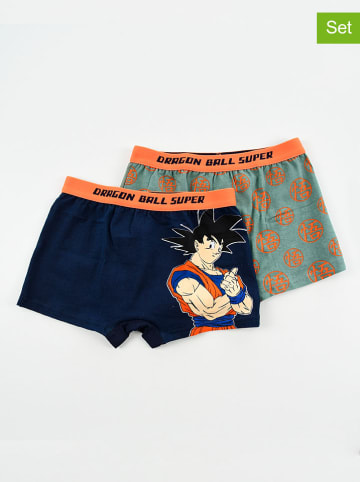 Dragon Ball 2er-Set: Boxershorts "Dragon Ball" in Khaki/ Orange/ Dunkelblau