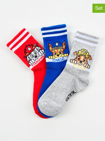 Disney Paw Patrol 3er-Set: Socken "Paw Patrol" in Hellgrau/ Blau/ Rot