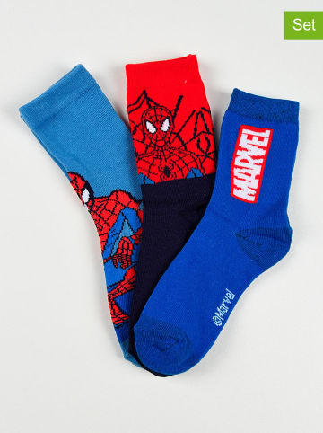 Spiderman 3er-Set: Socken "Spiderman" in Blau/ Rot/ Schwarz