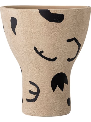 Bloomingville Vase "Nans" in Beige/ Schwarz - (H)27 x Ø 23 cm