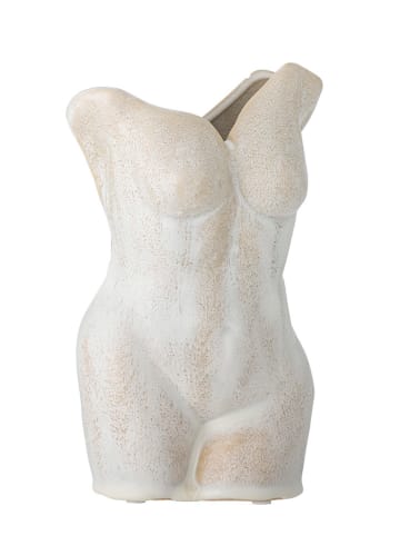 Bloomingville Vaas "Athena" wit/crème - (H)23 x Ø 14 cm