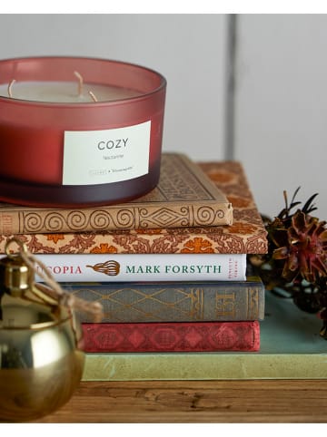 Bloomingville Geurkaars "COZY-Nectarine" rood - 250 g