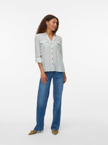 Vero Moda Hemd in Weiß/ Grün