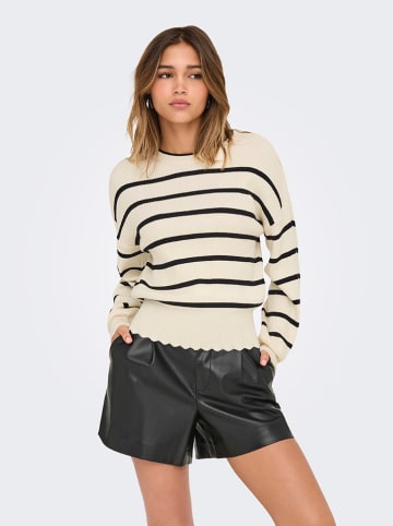 ONLY Sweter w kolorze kremowo-czarnym