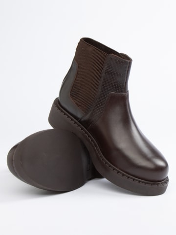 JOLANA & FENENA Leren chelseaboots bruin